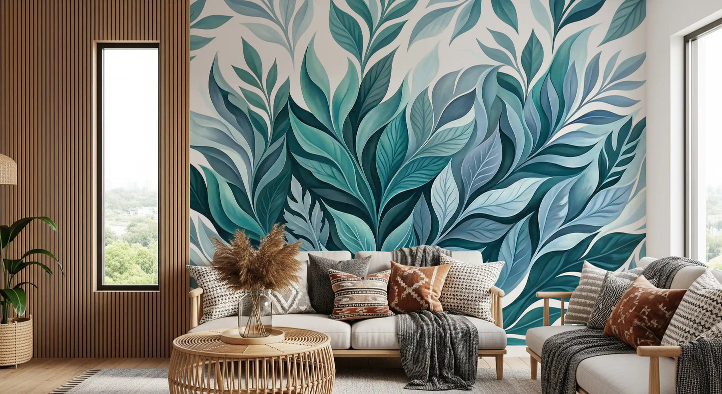 Serene Leaf Dance Wall Mural