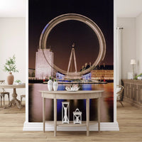 Hallway area London Eye timeless night spin wall mural circular geometry, GD9704