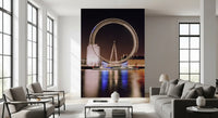 London Eye timeless night spin wall mural glowing circular ring at night, GD9704