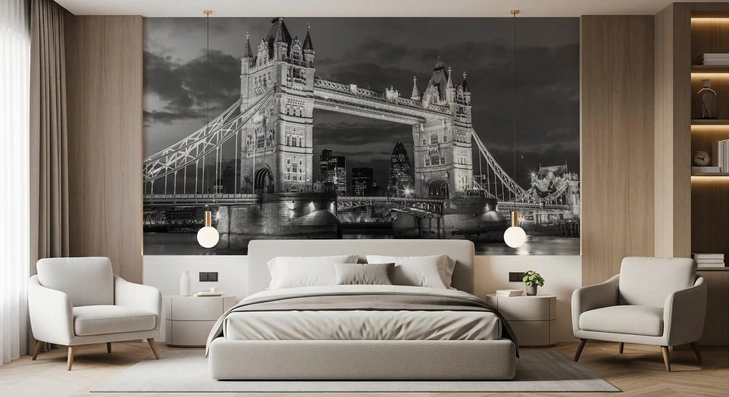 London Tower Bridge Glow wall mural fitted in a second bedroom, GD9707