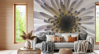 Cool blue tips ring the bloom heart on this luminous petals wall mural.