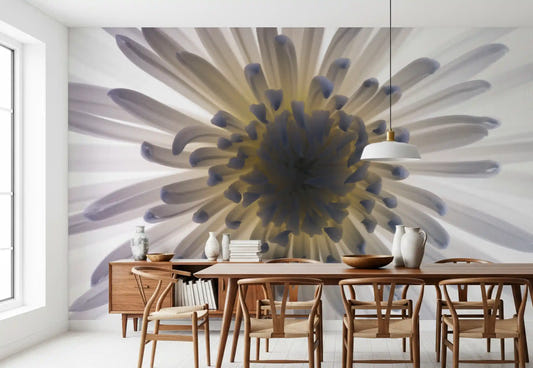 Luminous petals wall mural crowns a Dining room with a starburst bloom.