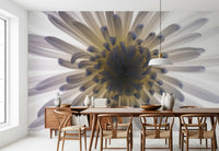 Luminous petals wall mural crowns a Dining room with a starburst bloom.