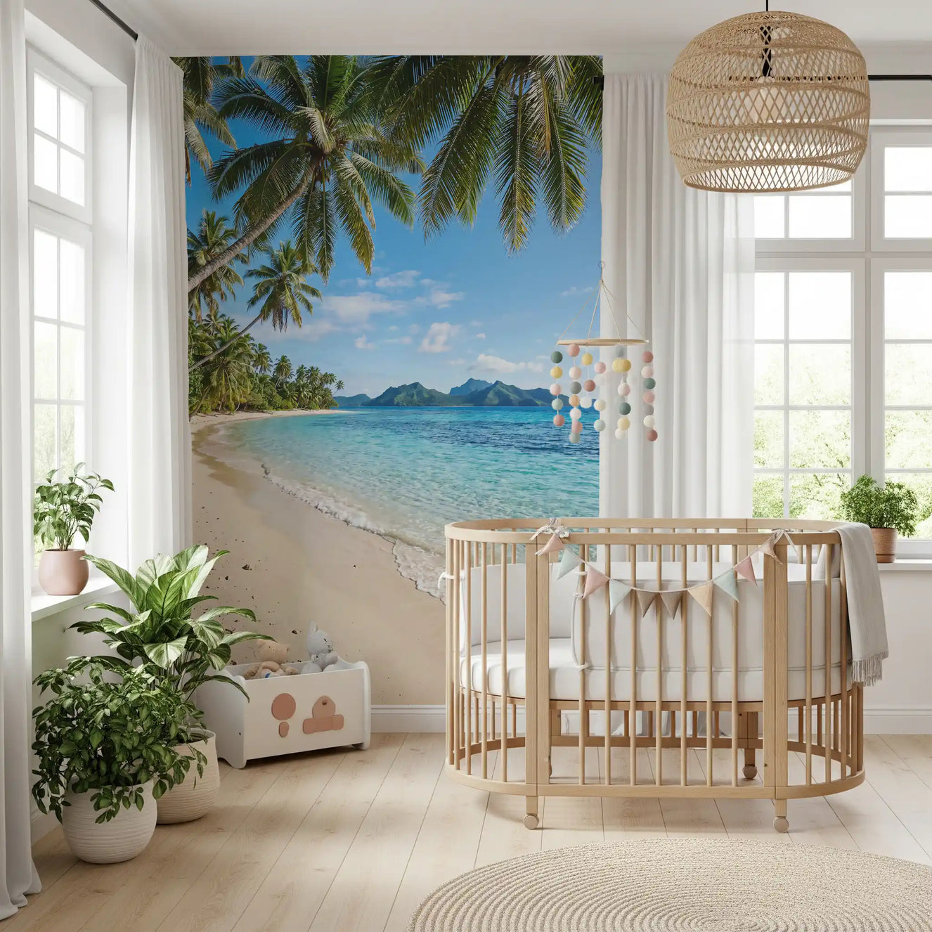Tropical Beachside Serenity Wall Mural