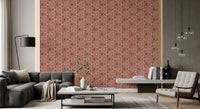 Painterly edges with rough ends keep every shape relaxed in this terracotta wallpaper., GD9724