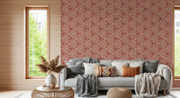 On each triangle, a cream outline frames the rust ground subtly in this wallpaper., GD9724