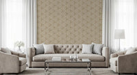 Boho Sand Beige wallpaper showing close-up nested triangle geometry, GD9726