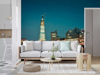 London Skyline Twilight wall mural showing The Shard lit against a teal sky
