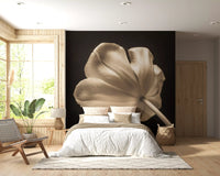 Sepia tulip wall mural centered on a Bedroom as a feature focal point, GD9745