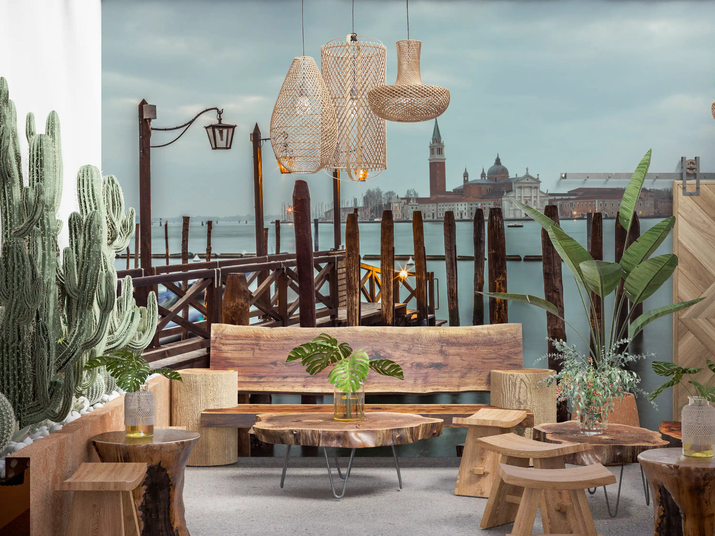 Venetian Twilight Pier Wall Mural