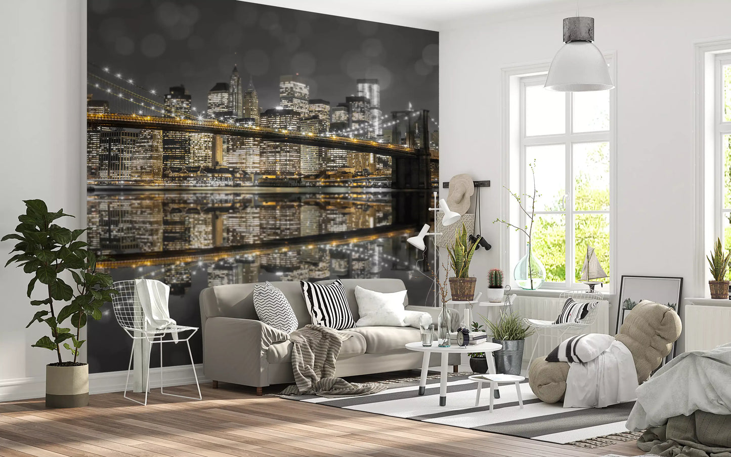 City of Gold & Gray: NYC Nightscape Wall Mural