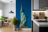 Liberty wall mural with deep blue sky in a Kitchen dining room 