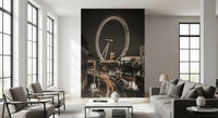 Big Ben & The Thames Wheel Wall Mural London skyline river view mural GD9766