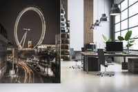 Big Ben & The Thames Wheel Wall Mural iconic river Thames night view GD9766