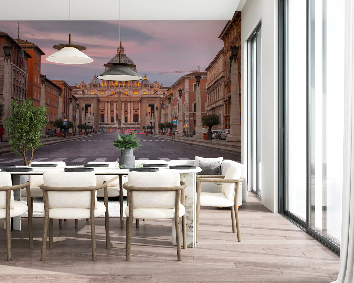 St. Peter's Basilica Twilight Grandeur Wall Mural Rome sunset architecture  view GD9768