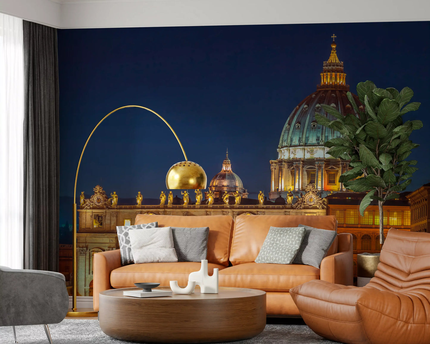 Vatican Night: Illuminated Majesty Wall Mural