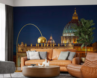 Vatican Night: Illuminated Majesty Wall Mural