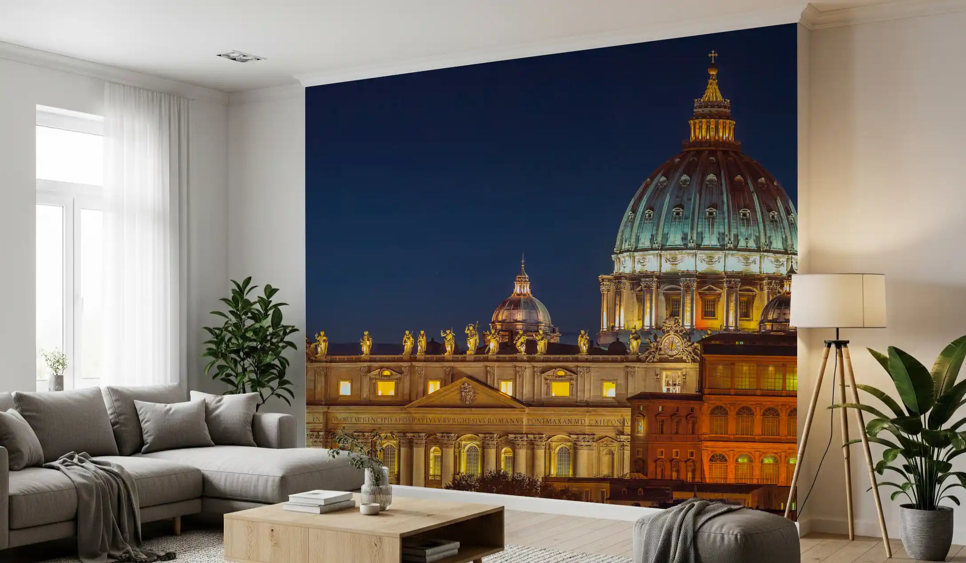 Vatican Night: Illuminated Majesty Wall Mural