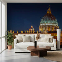 Vatican Night: Illuminated Majesty Wall Mural