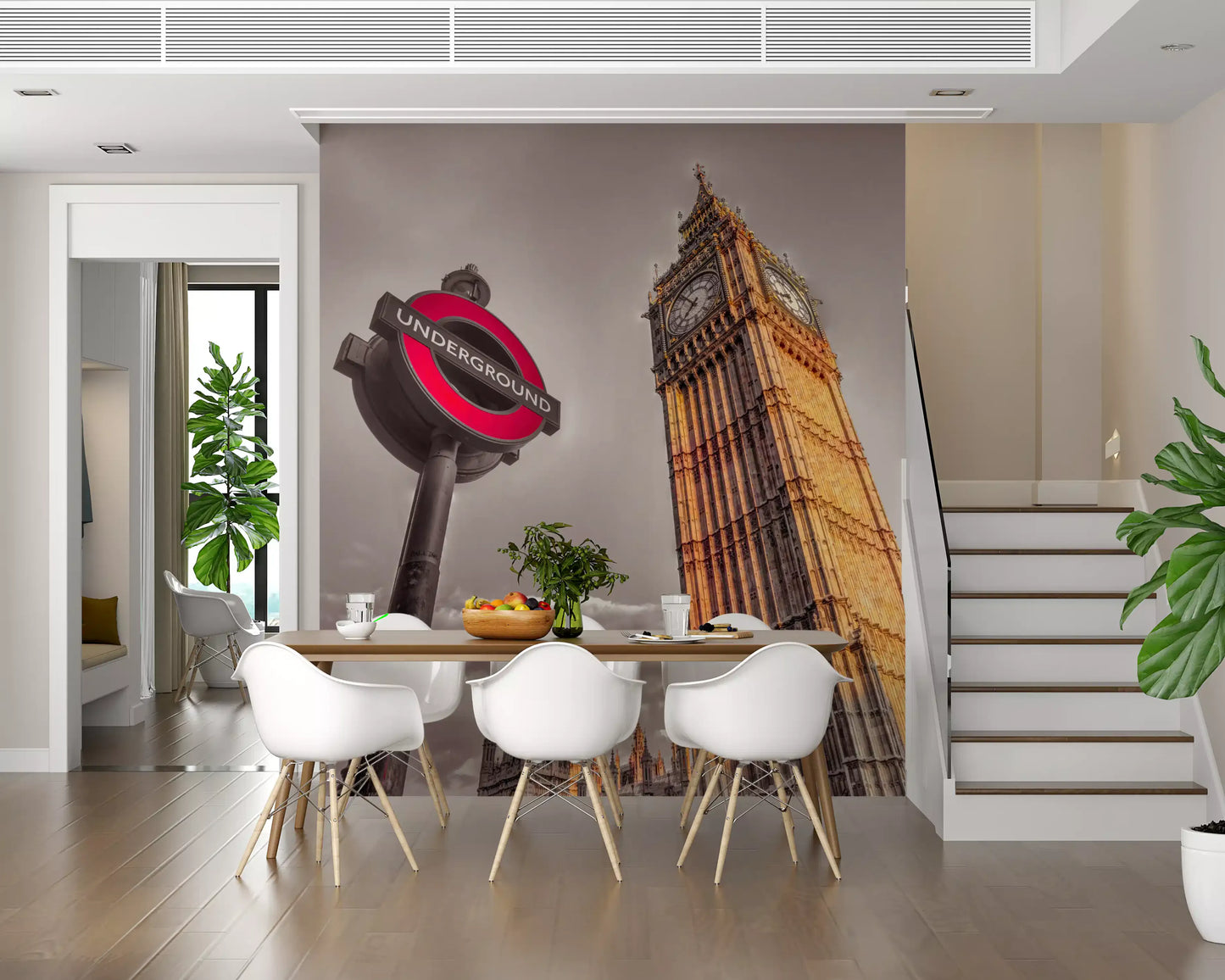 A steep upward angle makes the tower loom in the Golden Hour wall mural., GD9772