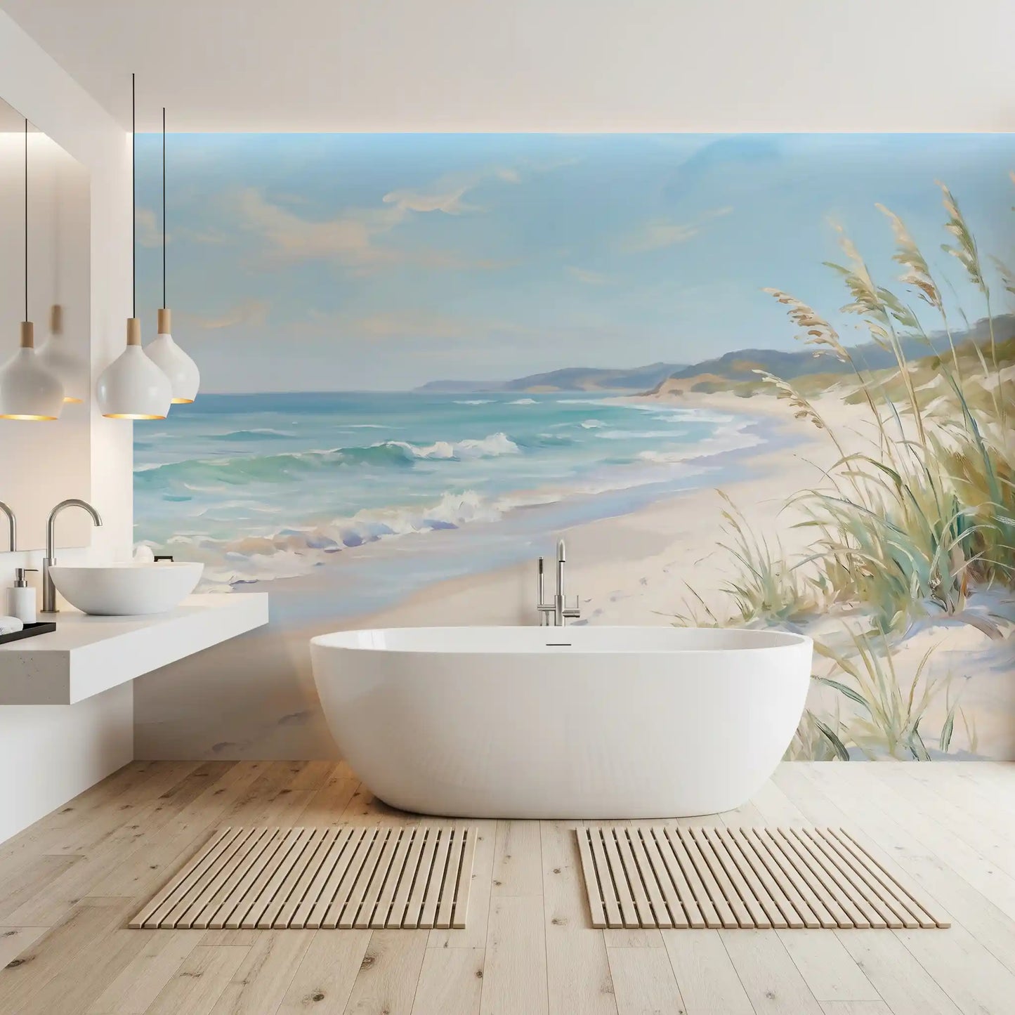 Serene Coastal Canvas Wall Mural