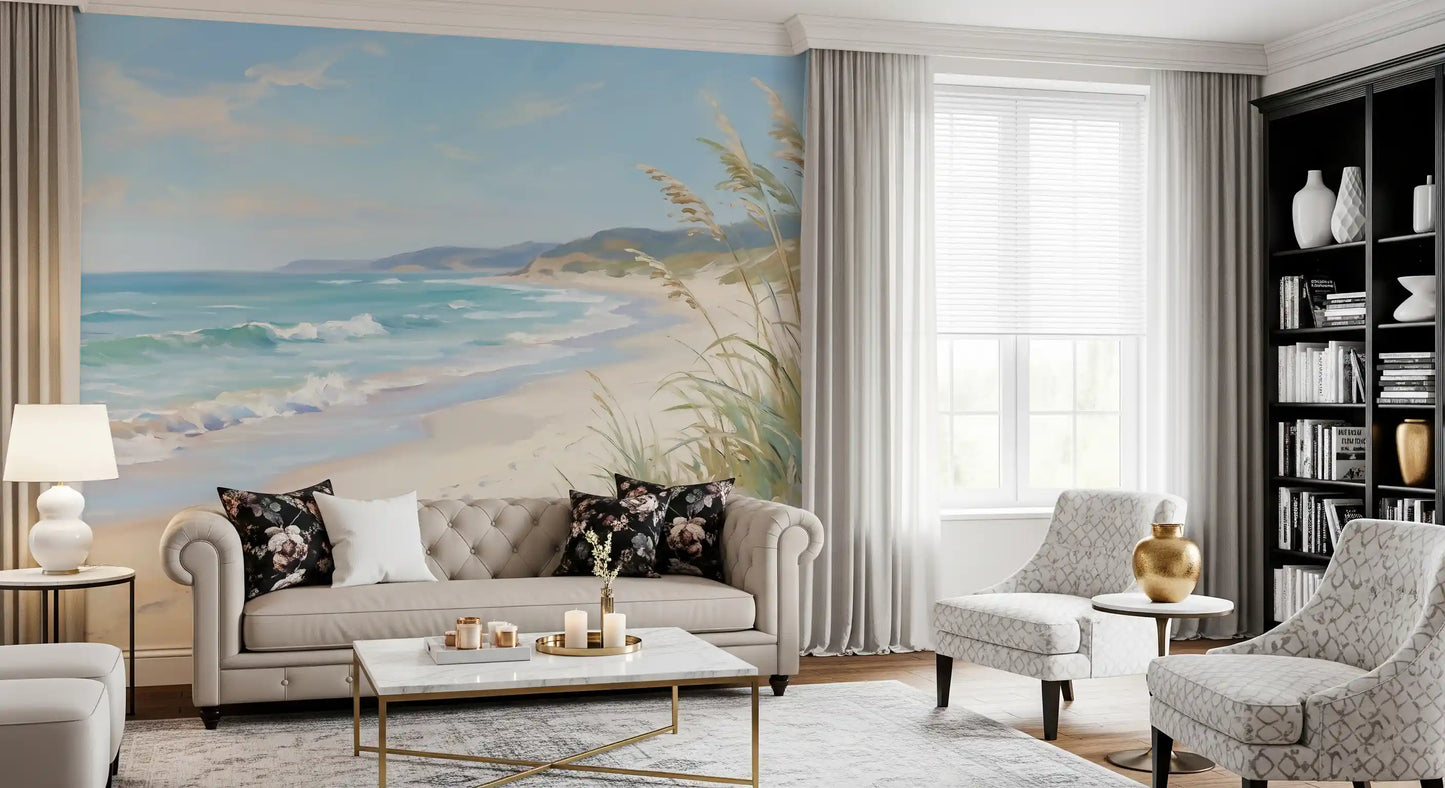 Serene Coastal Canvas Wall Mural