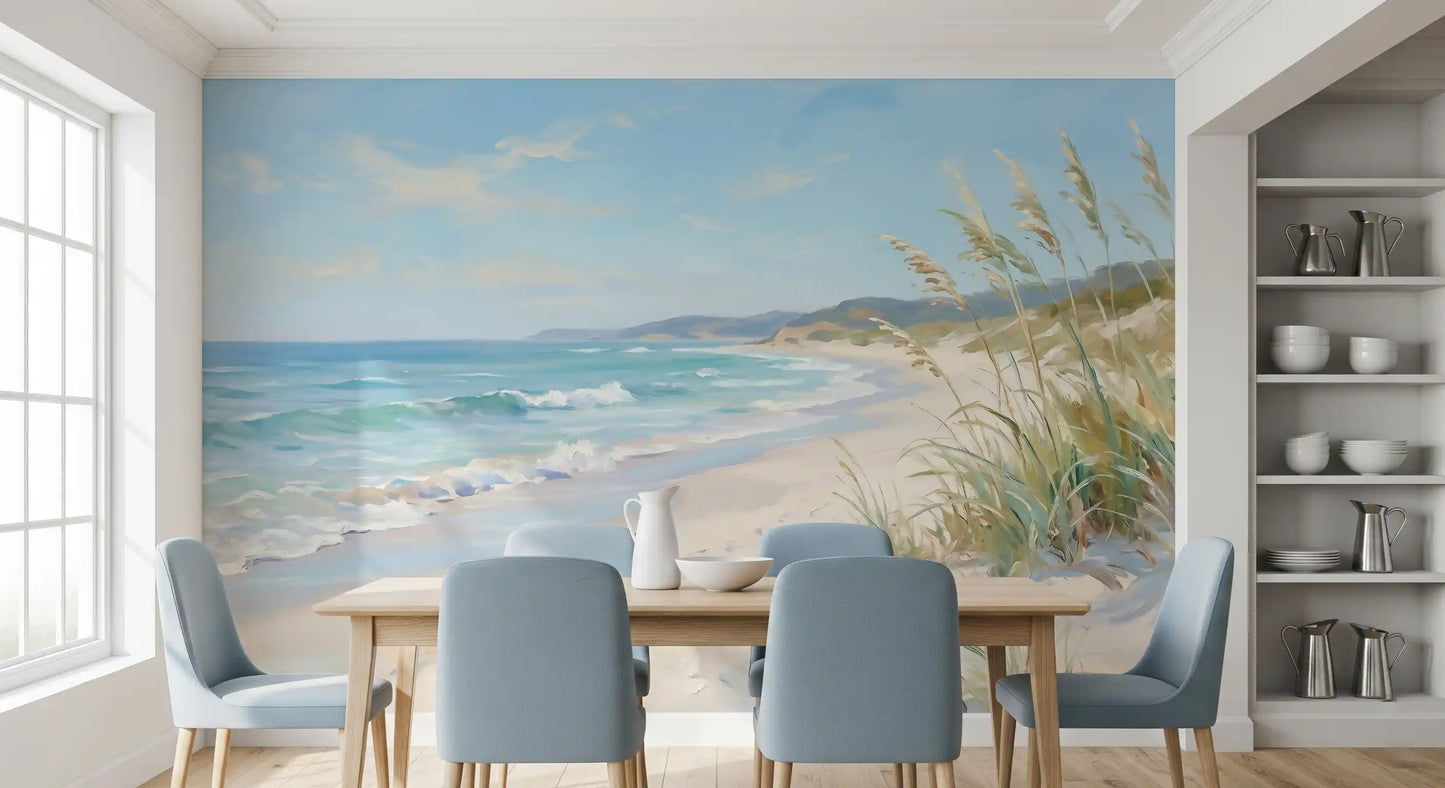 Serene Coastal Canvas Wall Mural