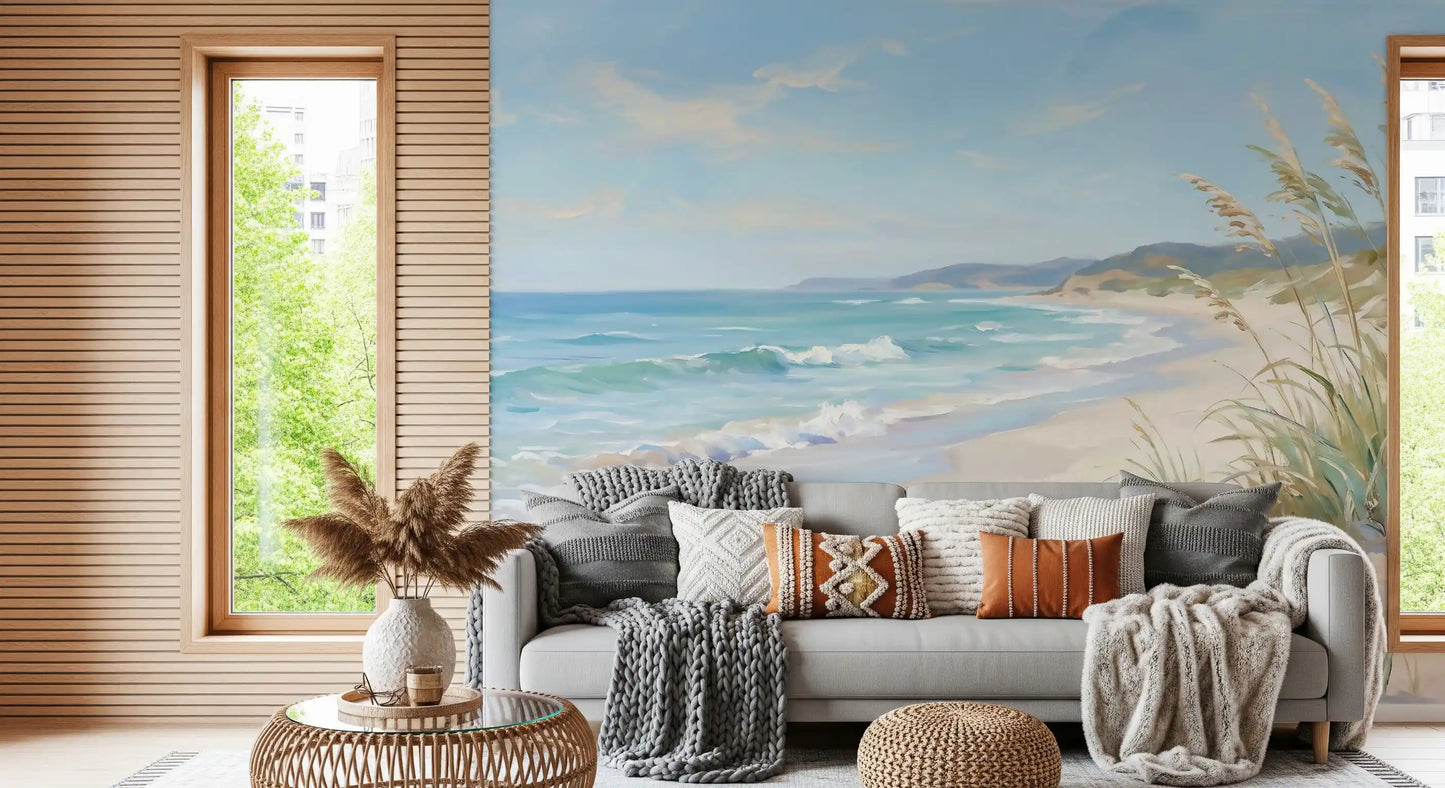 Serene Coastal Canvas Wall Mural