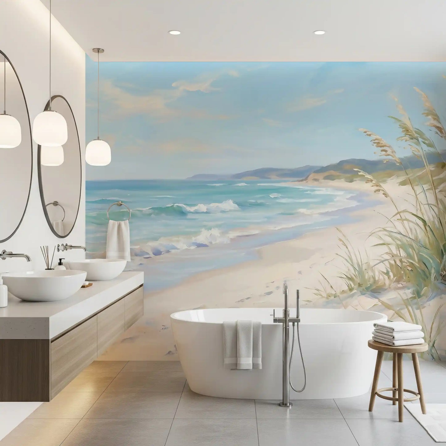 Serene Coastal Canvas Wall Mural