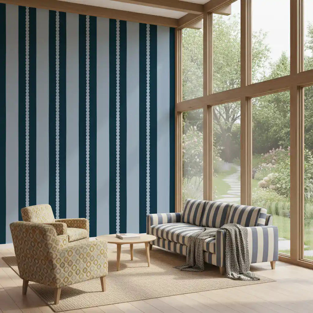 Scallop & Dot Vertical Harmony Wallpaper⁠