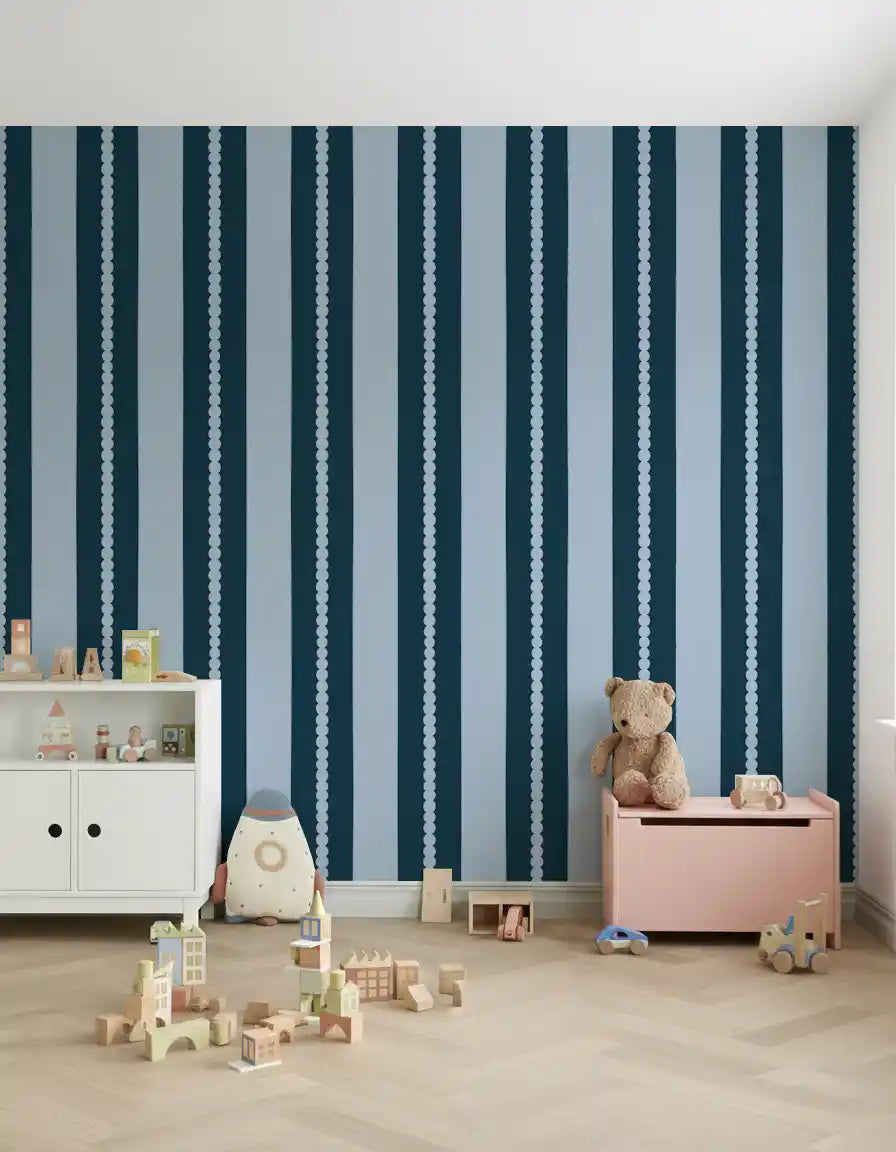 Scallop & Dot Vertical Harmony Wallpaper⁠