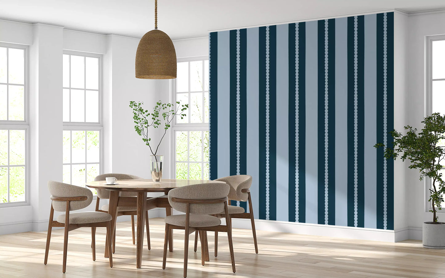 Scallop & Dot Vertical Harmony Wallpaper⁠