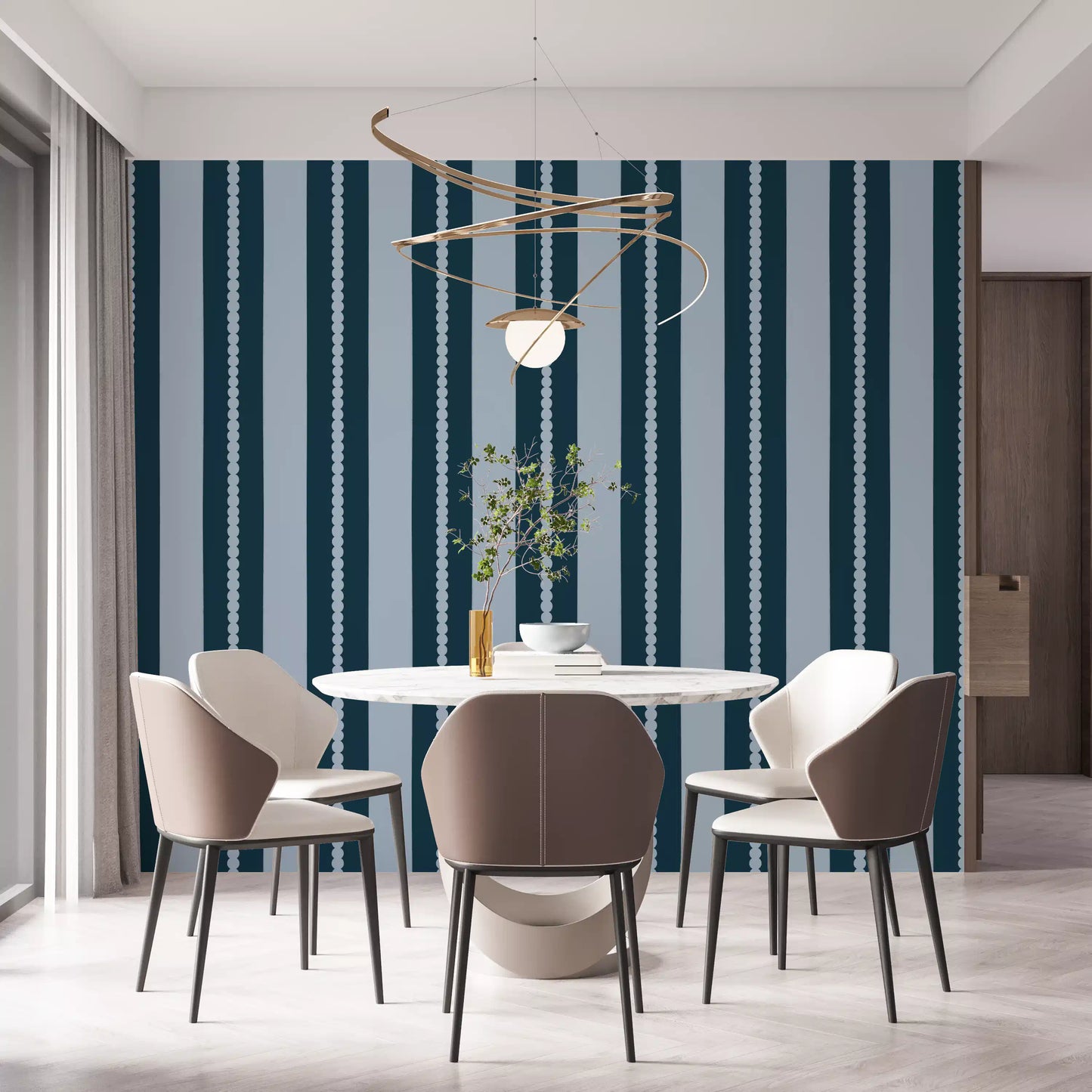 Scallop & Dot Vertical Harmony Wallpaper⁠