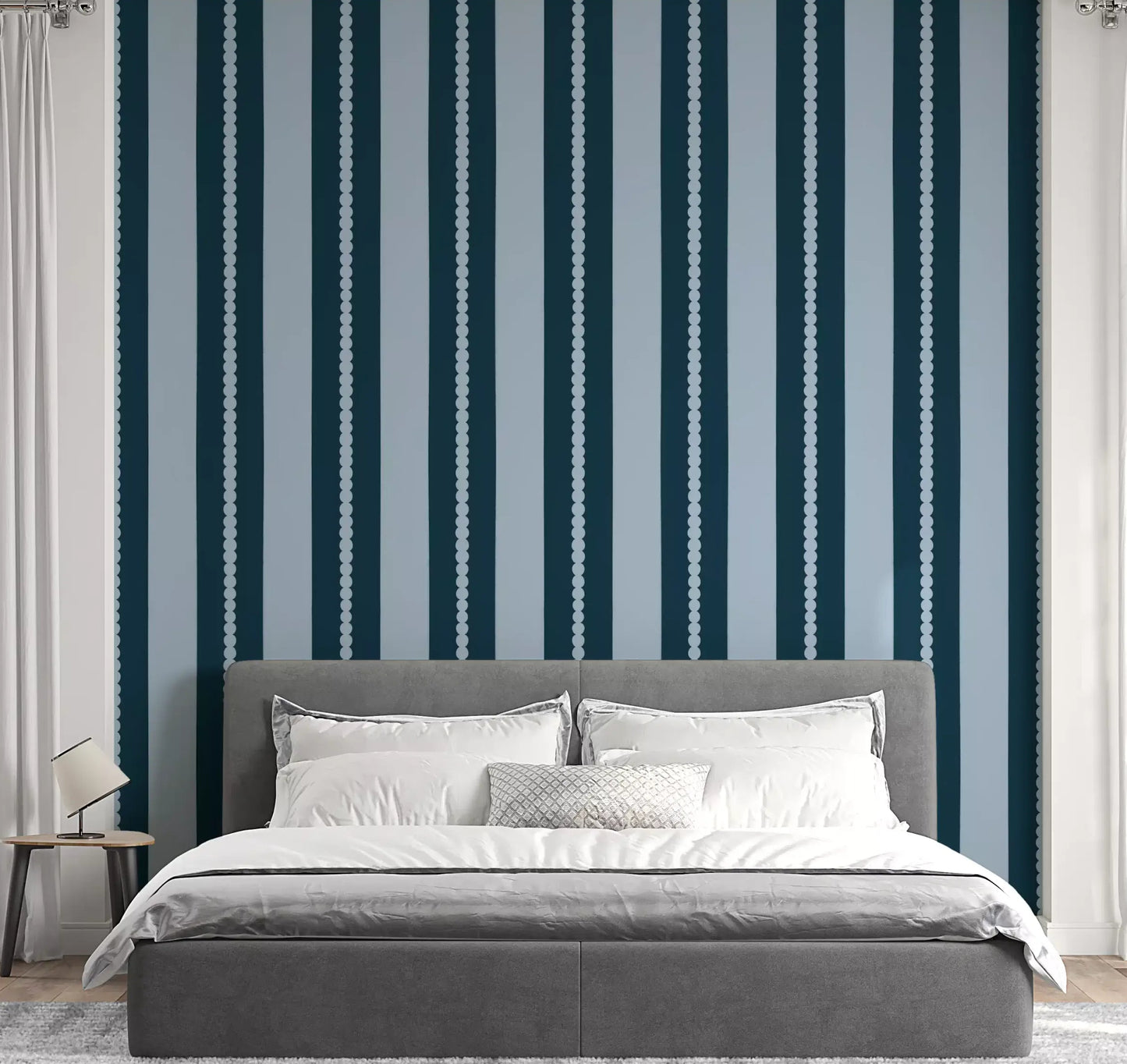 Scallop & Dot Vertical Harmony Wallpaper⁠