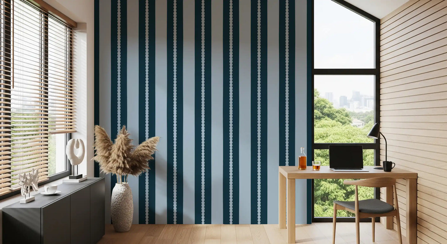 Scallop & Dot Vertical Harmony Wallpaper⁠