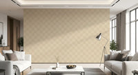 cafe latte wavy beige checks wallpaper with pattern details in living room., GD9805