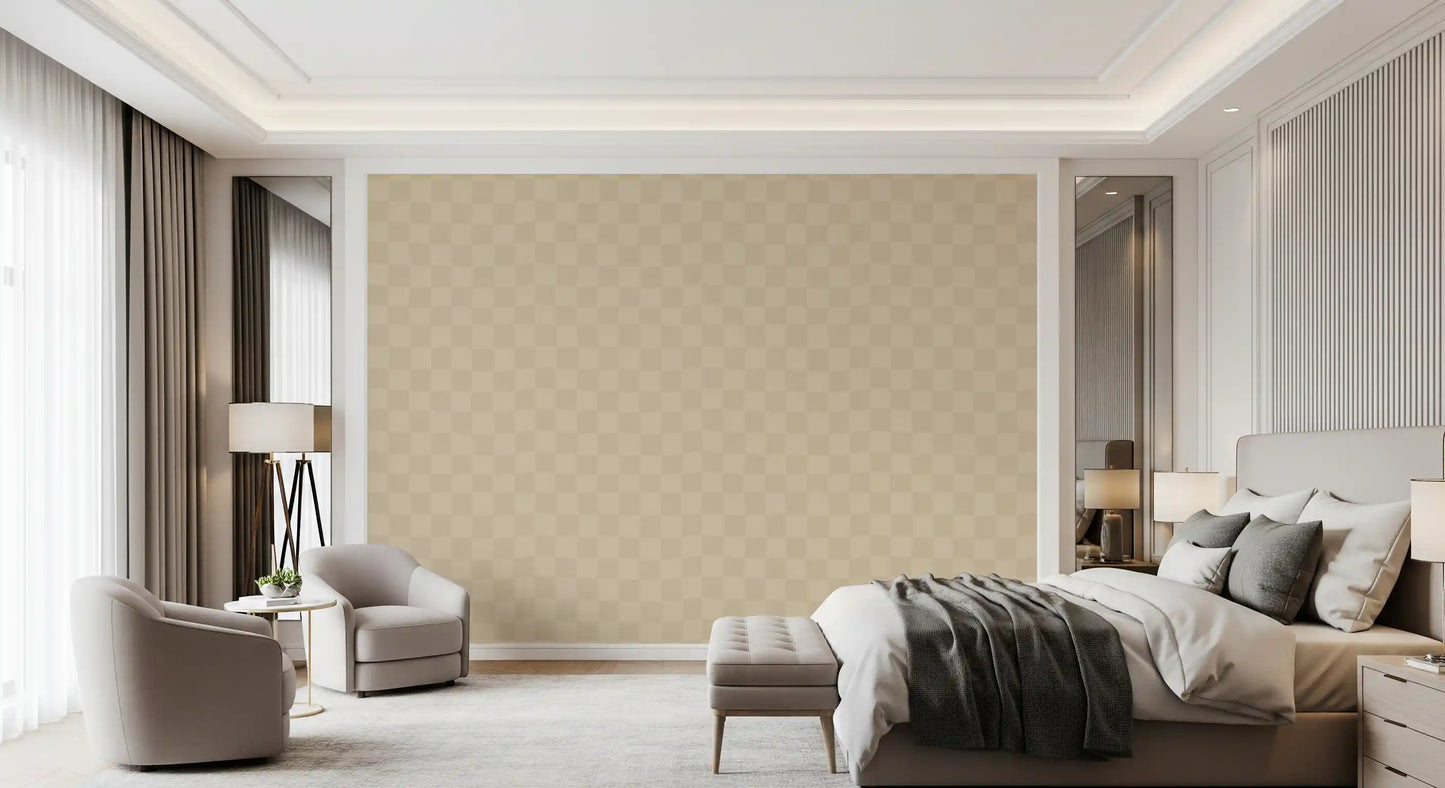 Cafe latte checks wallpaper pattern in layered neutral tone., GD9805