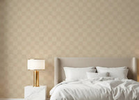 Wavy beige checks wallpaper covering for bedroom feature wall., GD9805