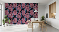 Botanical pink floral Lilac Wallpaper for dining room feature wall design., GD9825