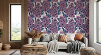 Detailed Lilac Wallpaper featuring hand-drawn botanical blooms for living room., GD9826