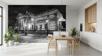 Black and white architecture wall mural for small dining area., GD9846