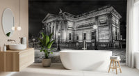 Vintage street lighting design on a grey architecture wall mural., GD9846