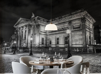 Classical Nightscape Wall Mural in a monochrome dining room setting., GD9846