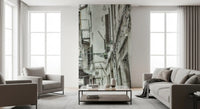 Vintage architectural Venetian wall mural with balconies and shutters.