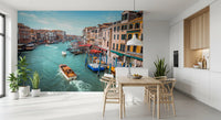 Grand Canal wall mural with turquoise water and yellow historic buildings vista