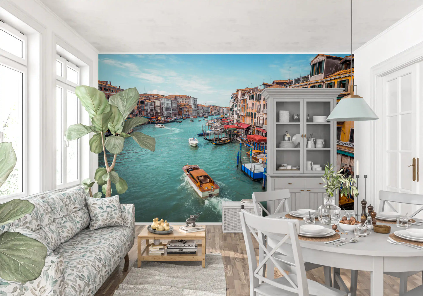 Yellow buildings and turquoise water Grand Canal Splendor Wall Mural.
