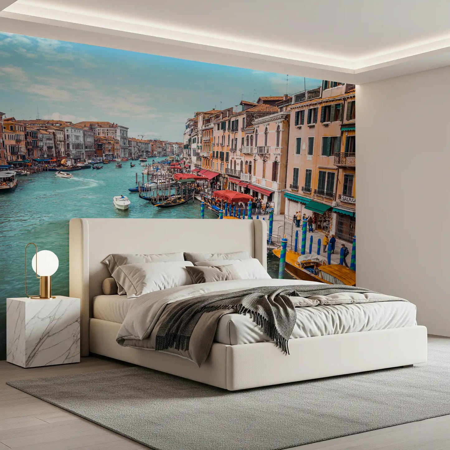 Terracotta buildings and blue sky Splendor wall mural for master bedroom.