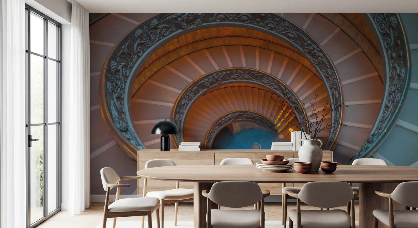 Bramante's Infinite Ascent Wall Mural with a circular perspective., GD9857