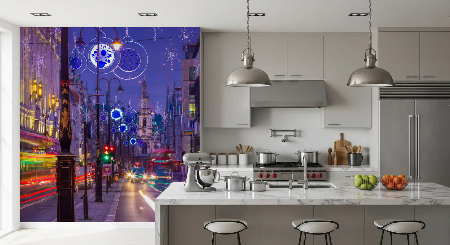 Metropolitan Magic: Night Lights & City Trails Wall Mural
