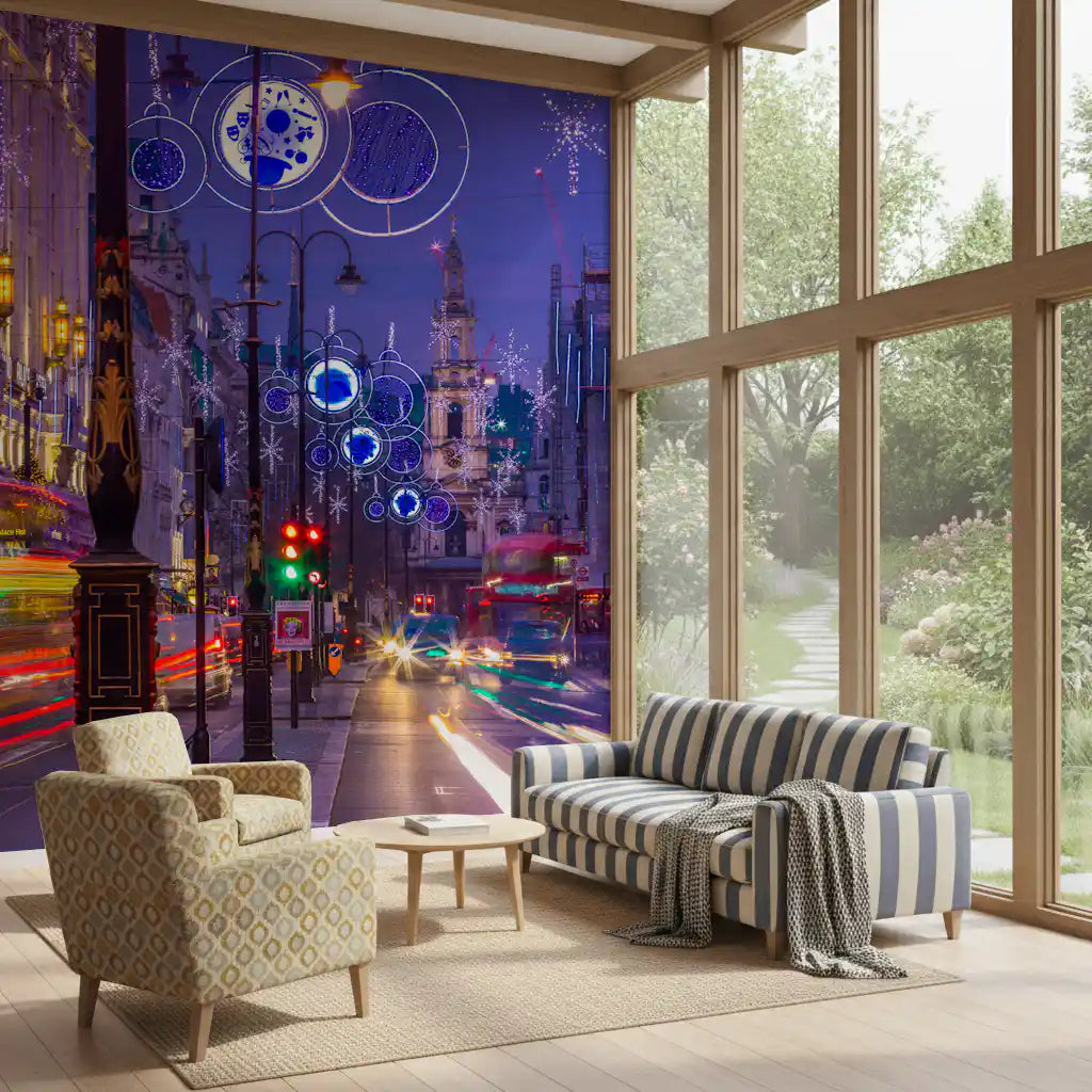 Metropolitan Magic: Night Lights & City Trails Wall Mural
